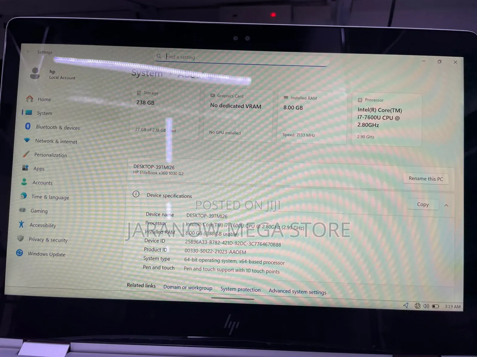 Laptop HP EliteBook X360 1030 G2 8GB Intel Core i7 SSD 256GB