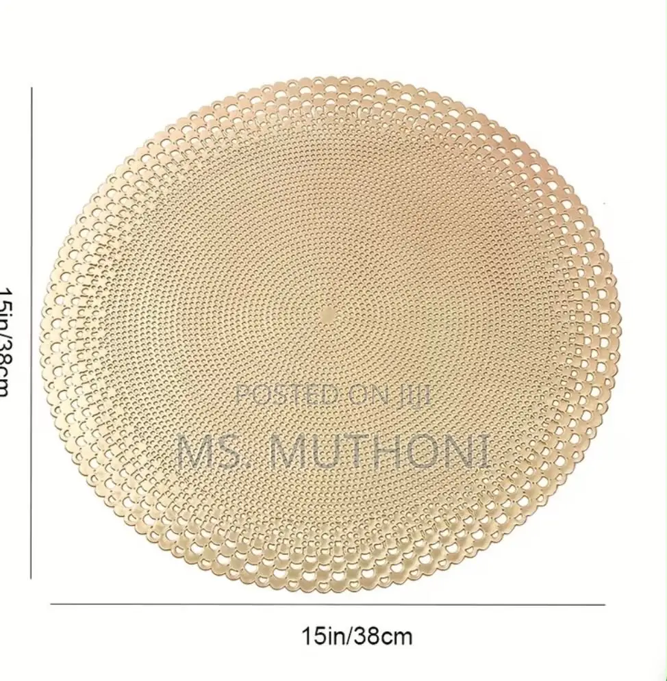 6pcs 38 Cm Table Mats With a Golden Stamping