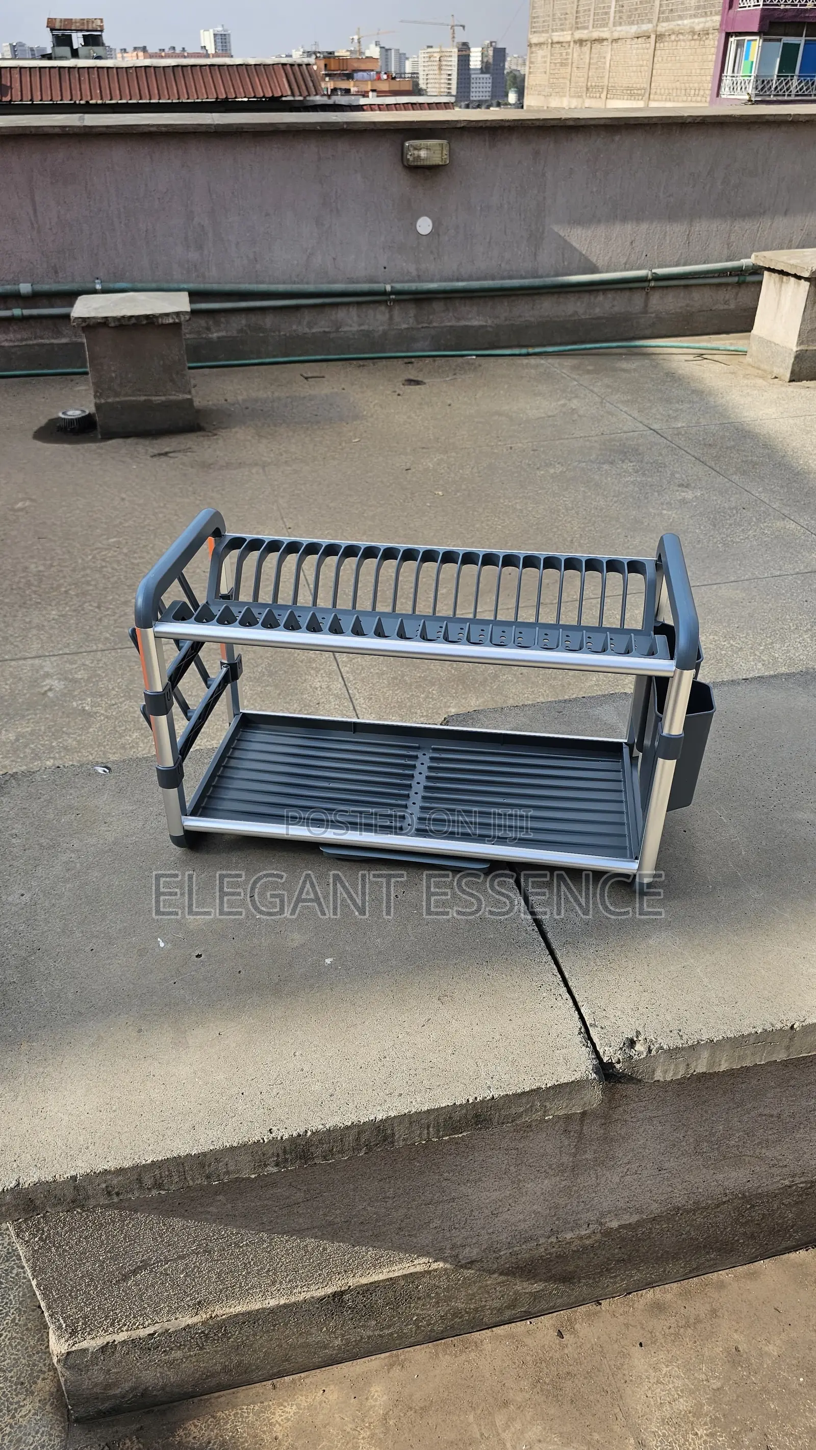 *Premium Quality 2tier Aluminium Dish Drainer*-Grey