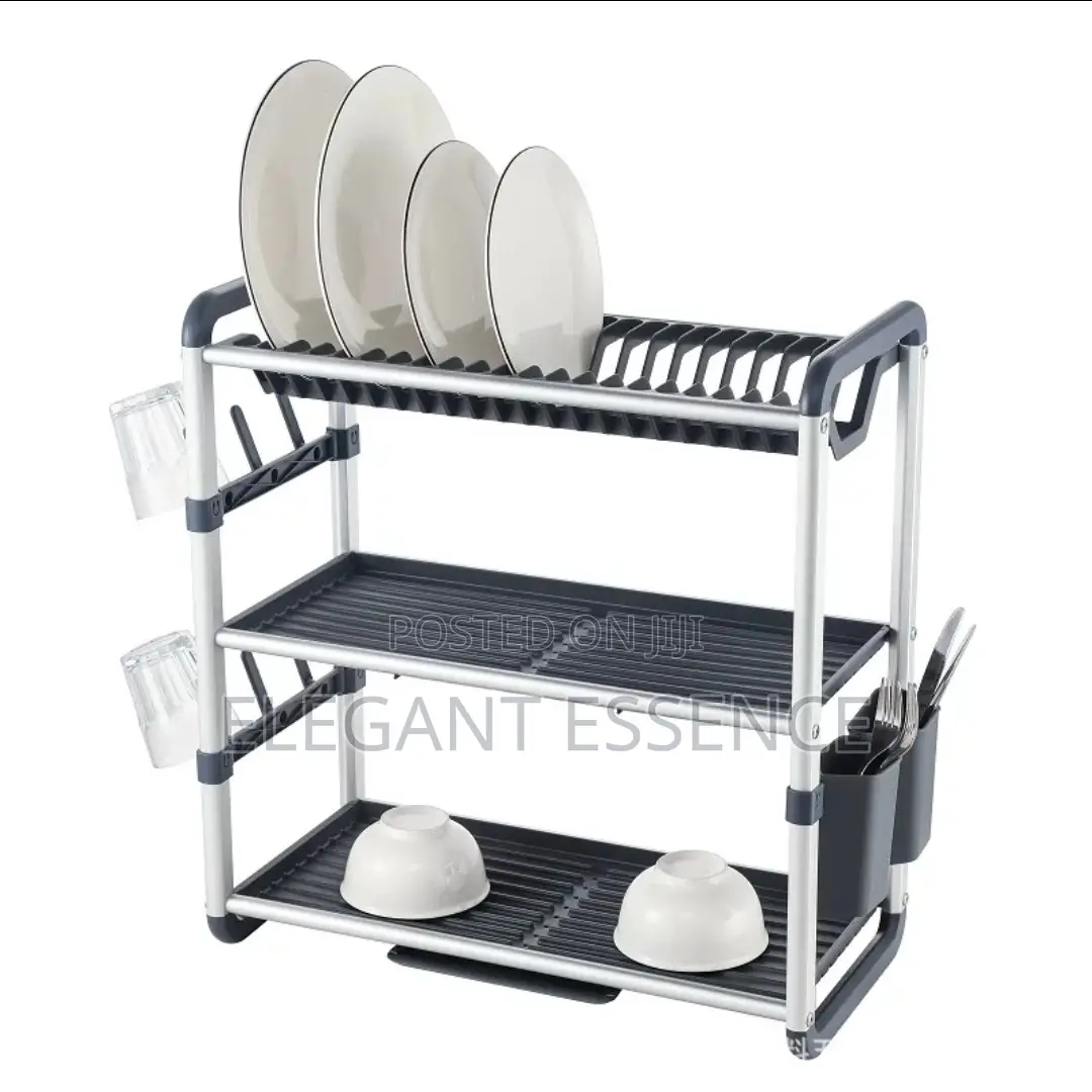 *Premium Quality 3tier Aluminium Dish Drainer*-Silver