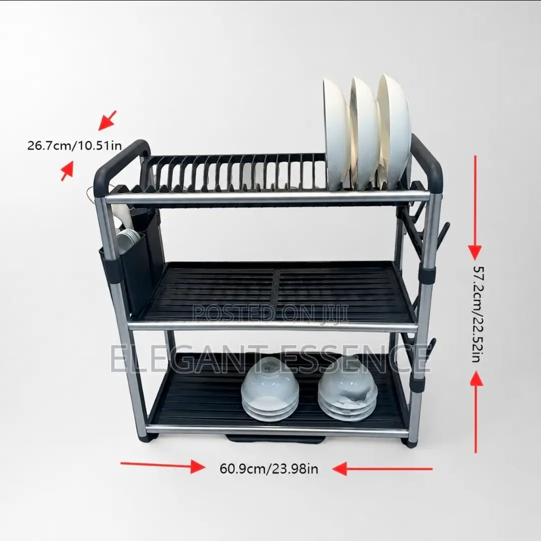 *Premium Quality 3tier Aluminium Dish Drainer*-Silver