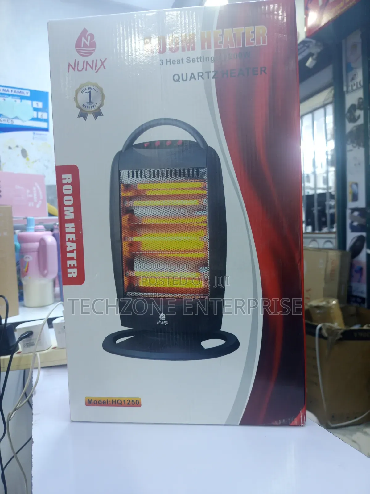 Nunix Hd1250 Ceramic Quartz Room Heater, Black 