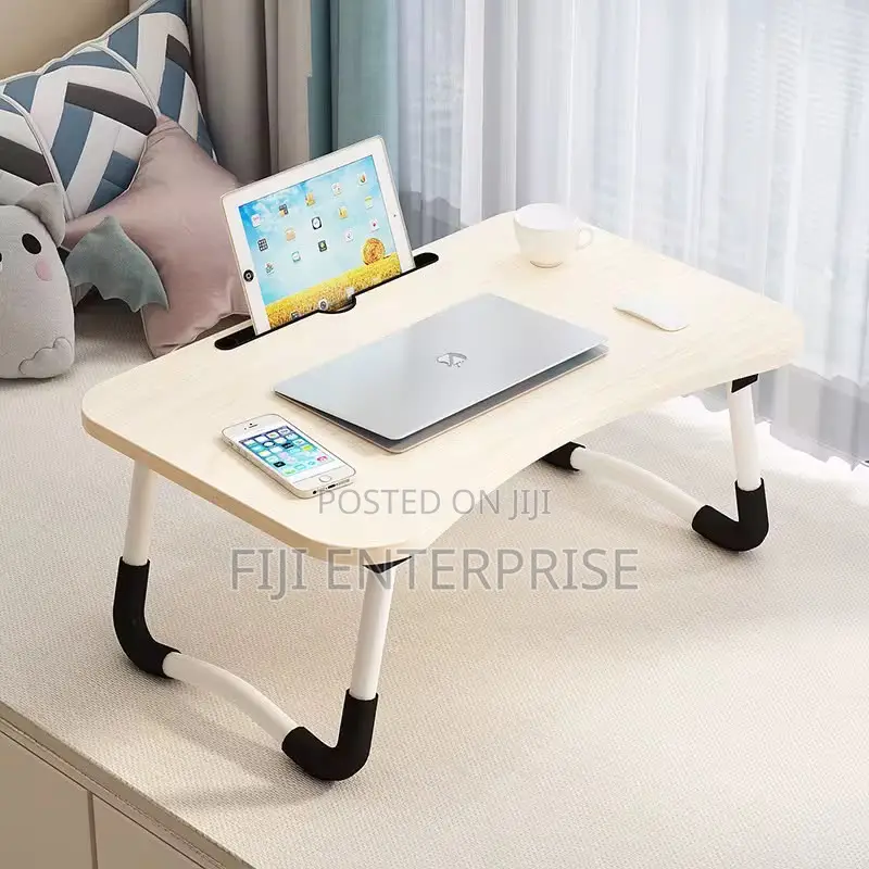 Foldable Portable Laptop Study Desk Table With Tablet Slot