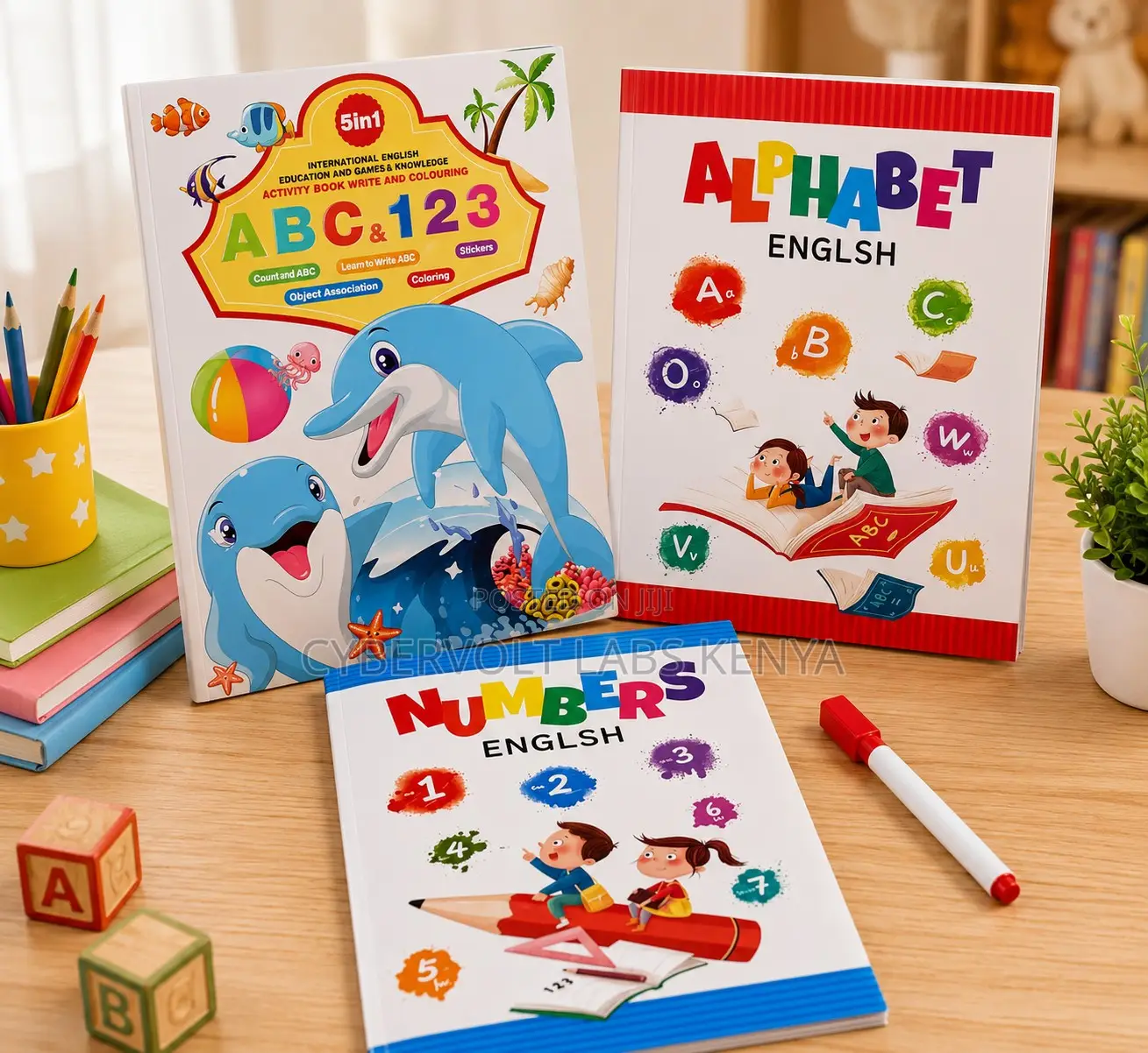 Abc 123 Reusable Learning Books Set (3 Books + Marker)