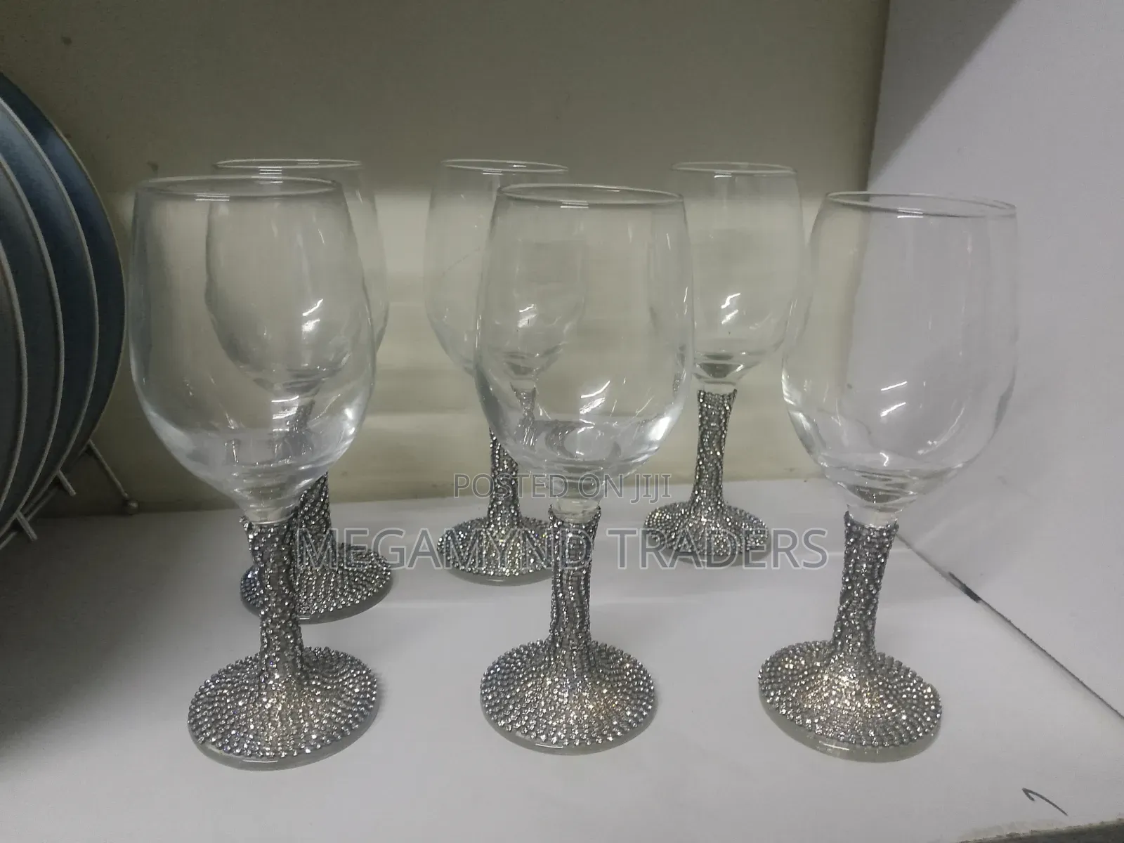 6pc Luxury Rhinestone Wine Glass Set