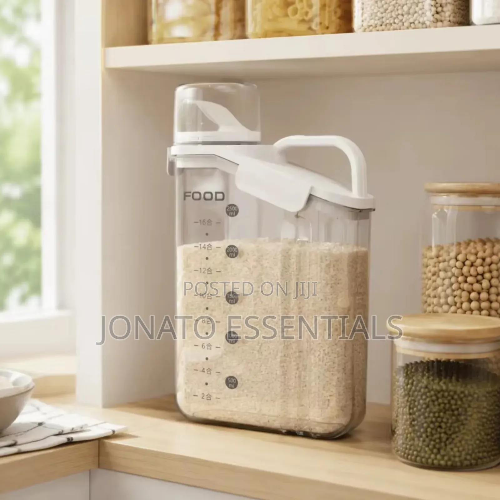 Airtight Cereal Dispenser 2000ml Food Storage Container Cup