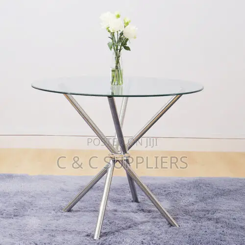 Round Dining Home Table With Glass Top