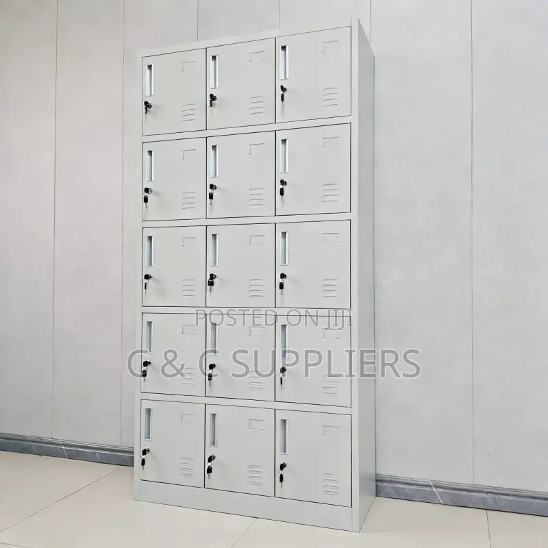 15 Door's White Gym Locker Cabinet