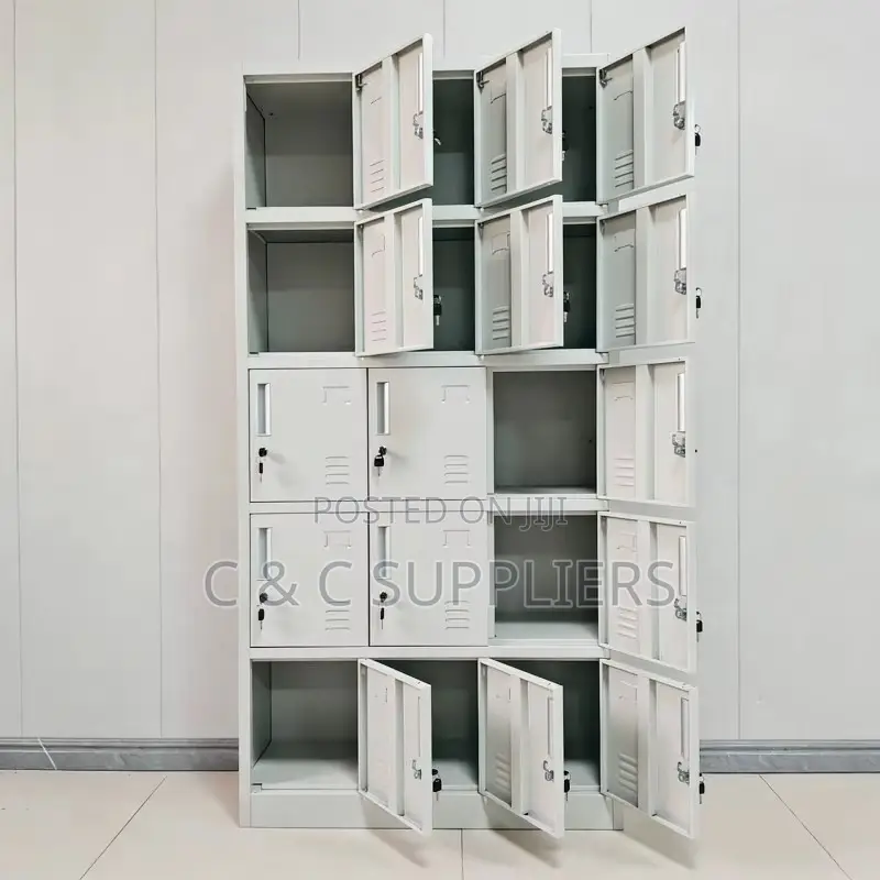 15 Door's White Gym Locker Cabinet
