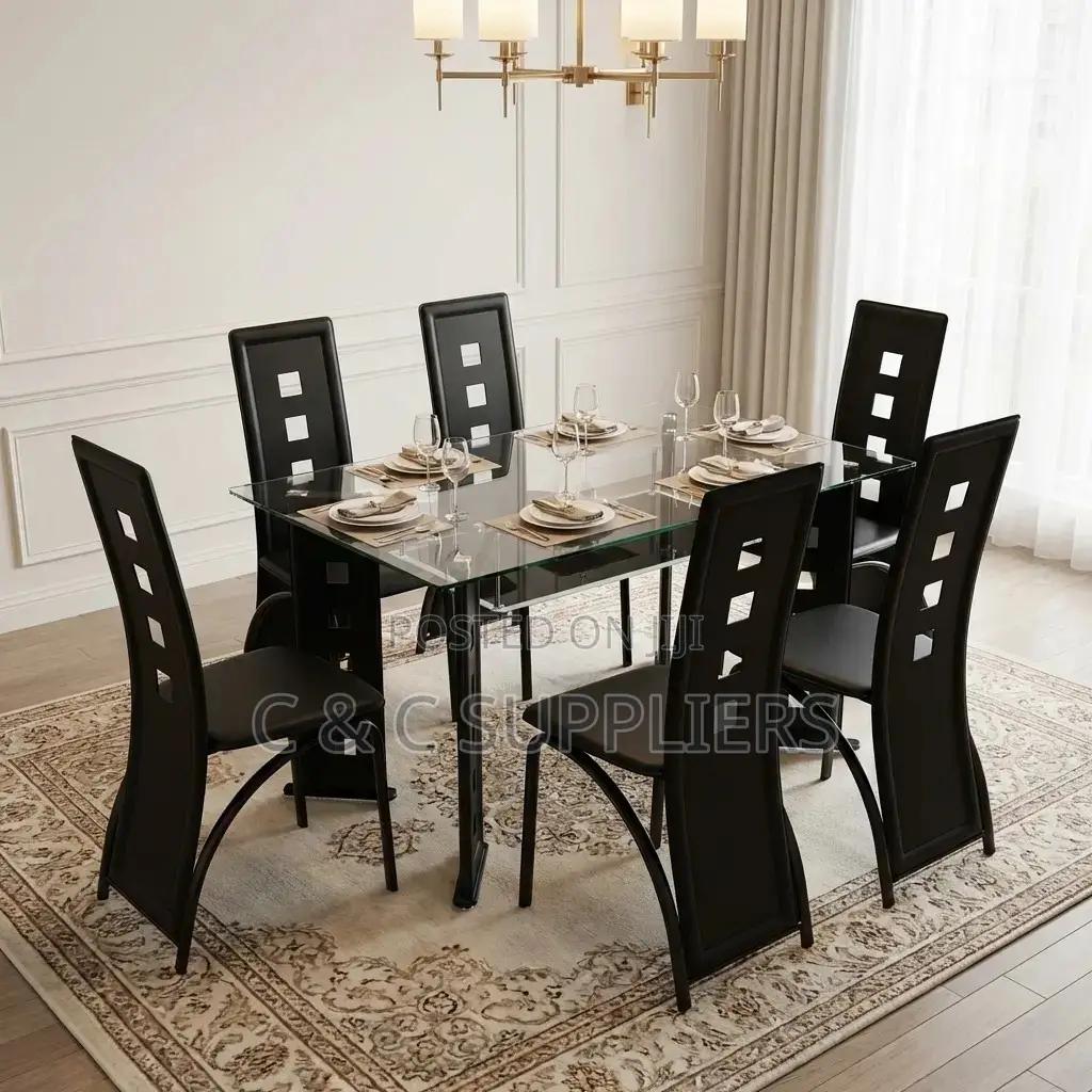 6-Seater Glass Dining Set
