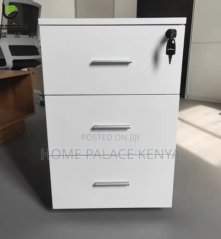 Drawer Chest: Lockable 3 Tier Filing Cabinet for Home Office
