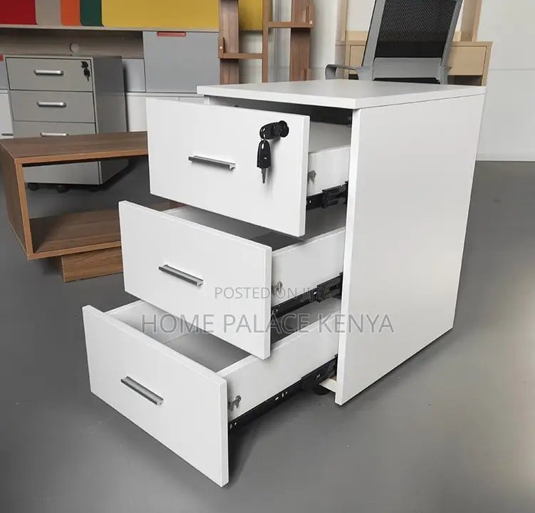 Drawer Chest: Lockable 3 Tier Filing Cabinet for Home Office