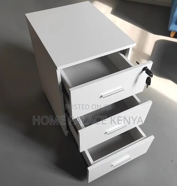 Drawer Chest: Lockable 3 Tier Filing Cabinet for Home Office