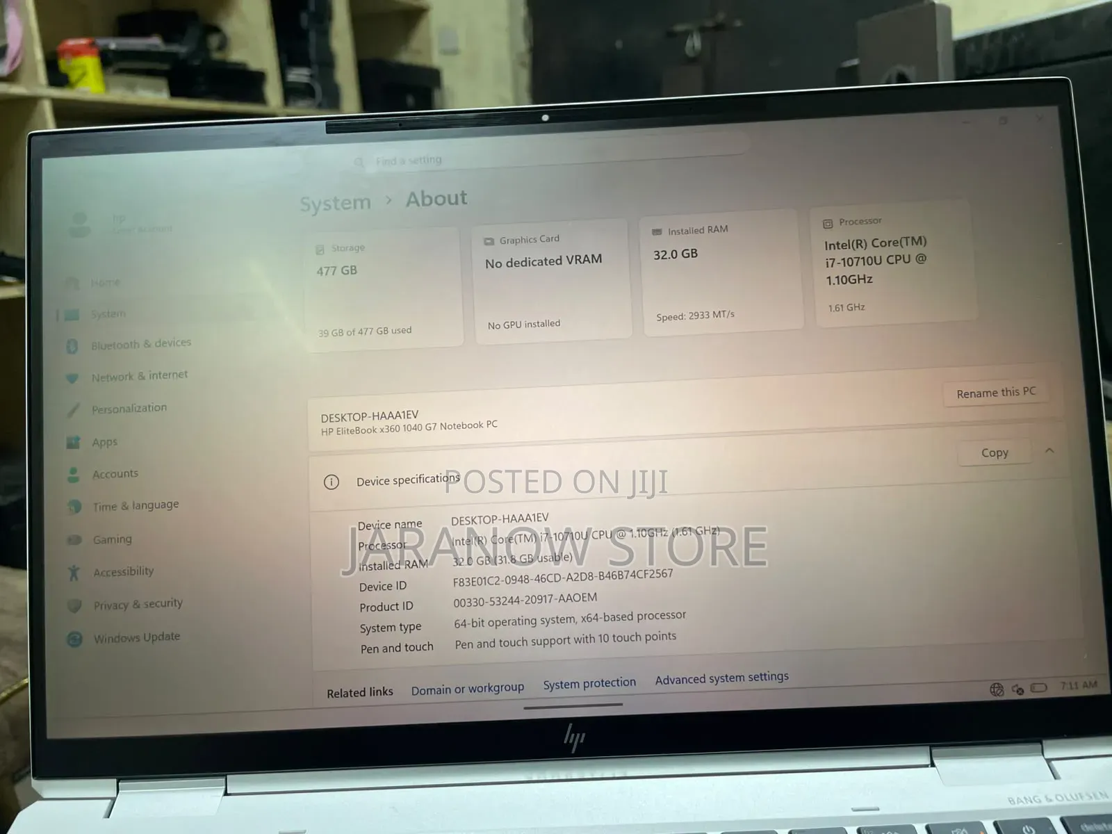 Laptop HP EliteBook x360 1040 G7 32GB Intel Core i7 SSD 512GB