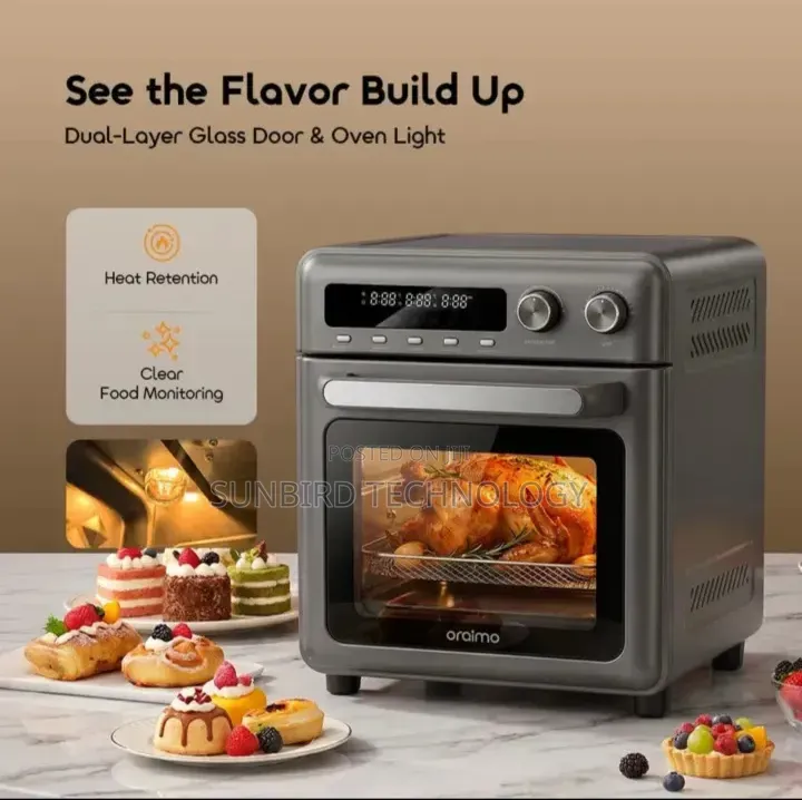 Oraimo Bakeair Pro 8-in-1 20l 230°C Large Capacity Air Oven.
