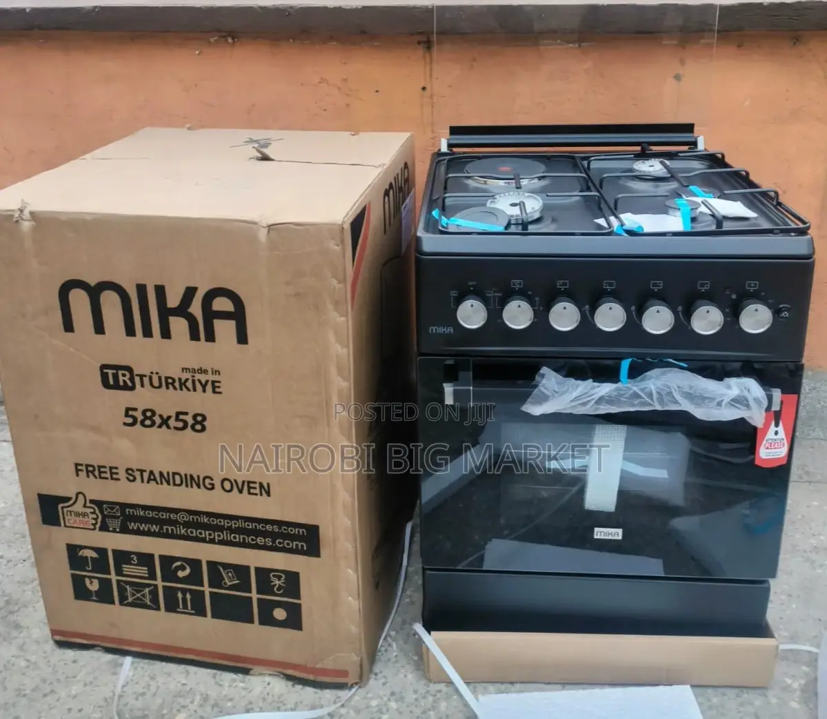 Mika Standing Cooker 58 X 58 Cm 3gas + 1hotplate With Electric Oven