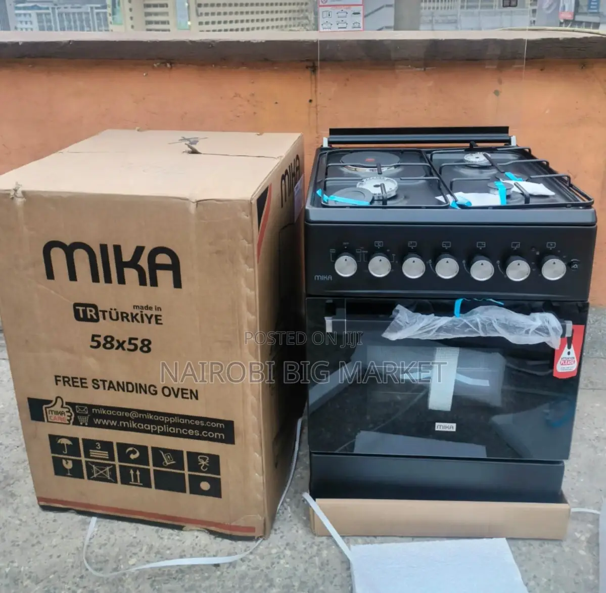 Mika Standing Cooker 58 X 58 Cm 3gas + 1hotplate With Electric Oven