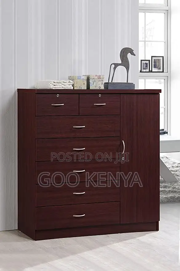 Drawer Chest; Multi-Storage Wood Drawer Chest With Cabinet for Clothes