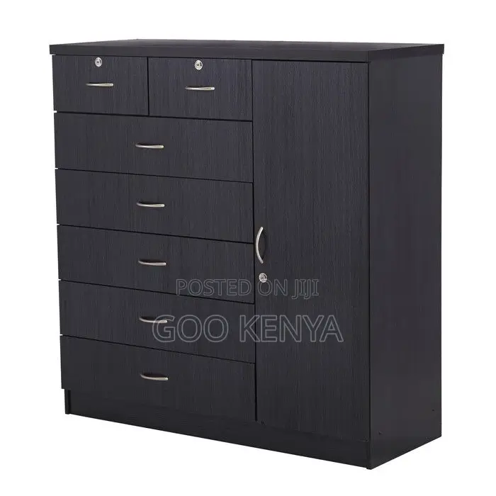 Drawer Chest; Multi-Storage Wood Drawer Chest With Cabinet for Clothes