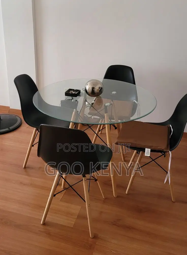 Dining Set; Elegant 4 Seater Eames Dining Set for Family Meals