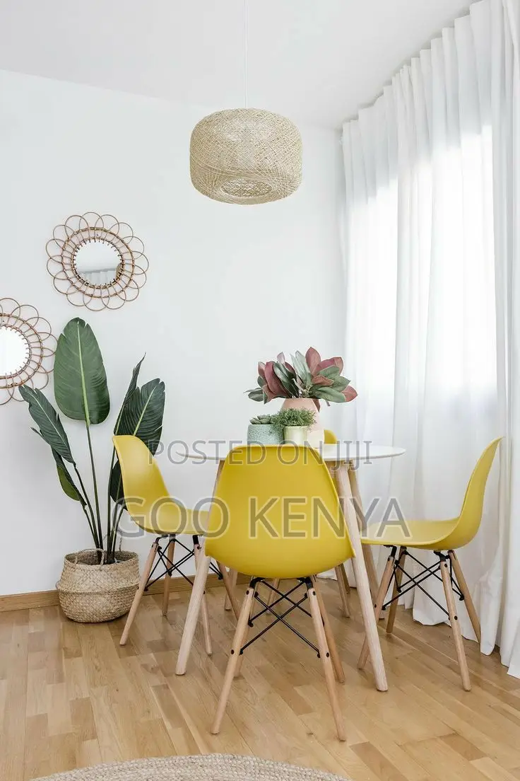 Dining Set; Elegant 4 Seater Eames Dining Set for Family Meals