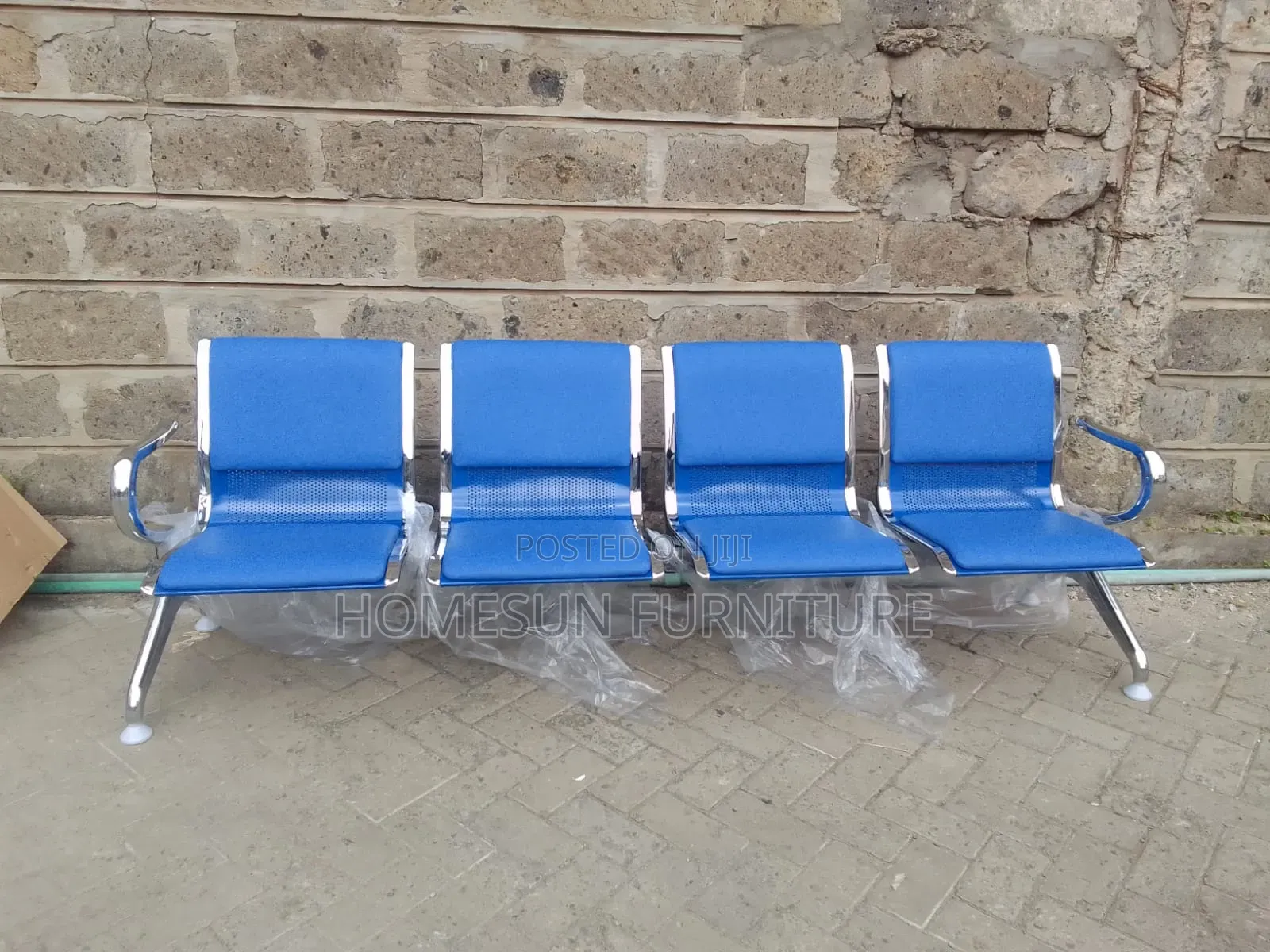 4-Seater Metal Waiting Bench – Heavy Duty Reception Seating