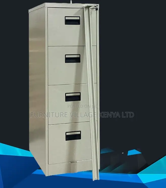 Modern 4-Drawer Metal Filing Cabinet With Steel Bar Lock