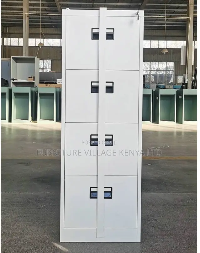 Modern 4-Drawer Metal Filing Cabinet With Steel Bar Lock