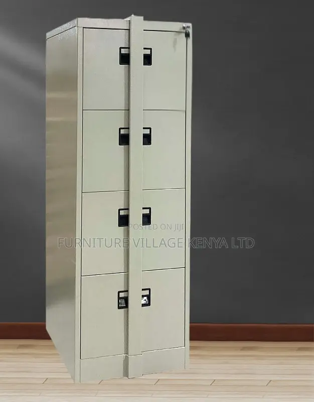 Modern 4-Drawer Metal Filing Cabinet With Steel Bar Lock