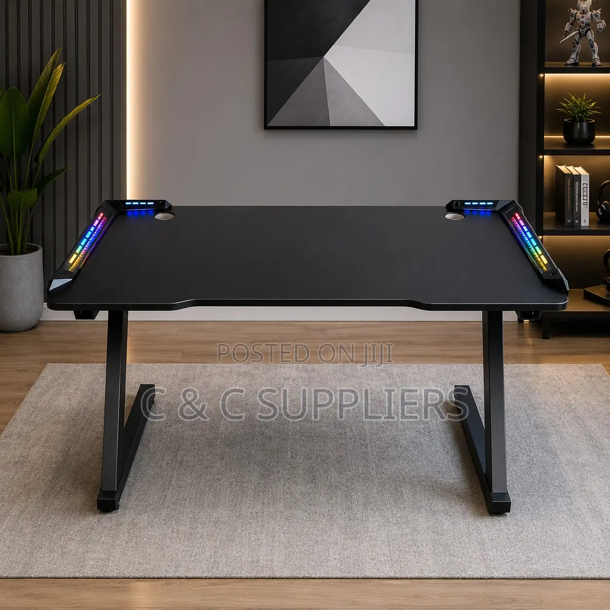 Black Ergonomic Gaming Desk-120cm