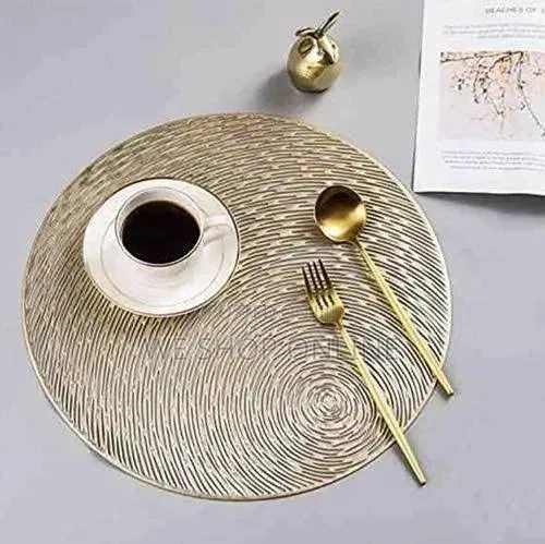 6pcs Elegant Round Table Mats, 35cm Diameter
