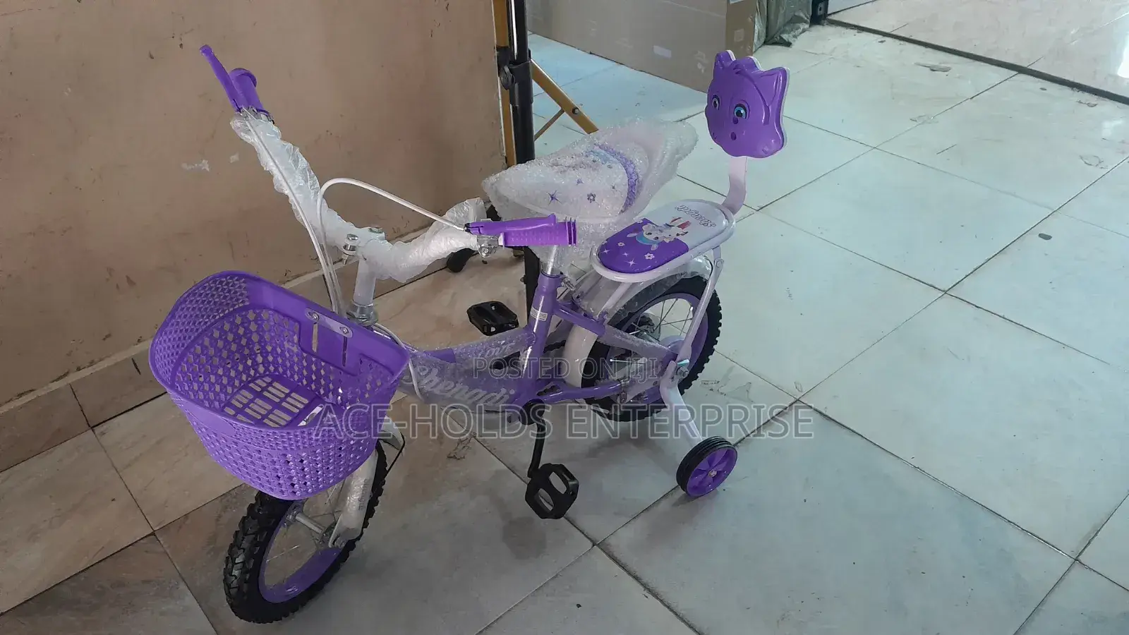 Beautiful Purple Kids Bike - Size 12" Wheel With Basket