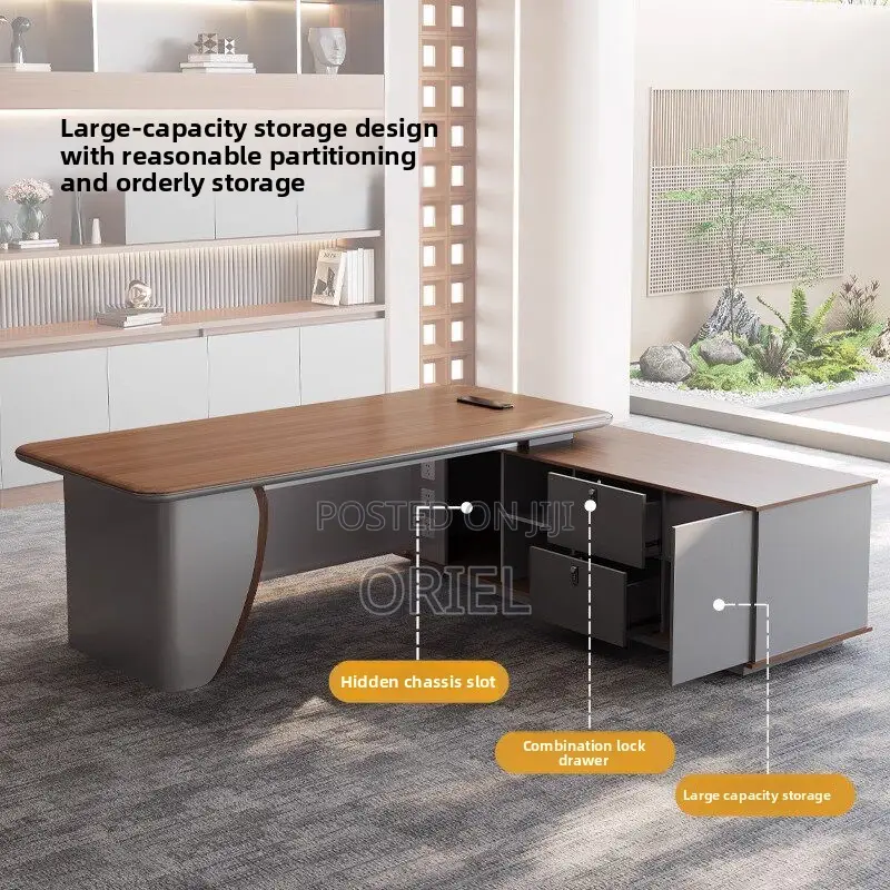 Office Desk : 220cm Executive L-Shaped Desk