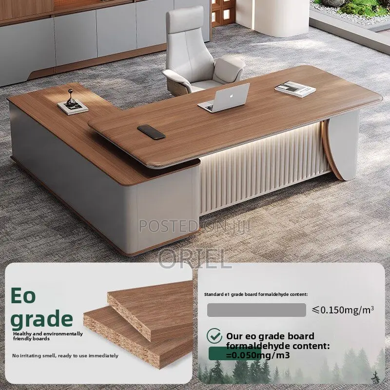Office Desk : 220cm Executive L-Shaped Desk
