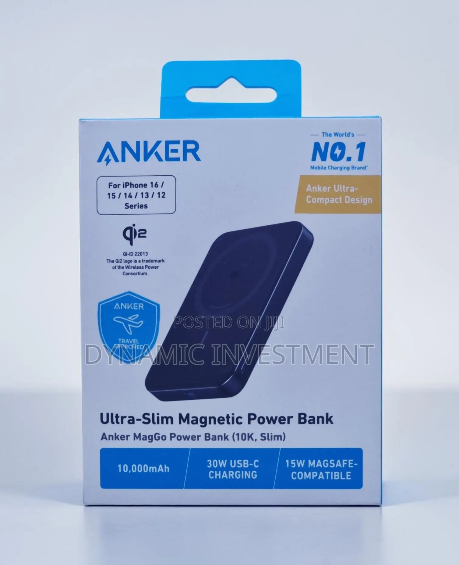 Anker Power Bank Slim 10,000mah Magnetic Battery Pack Qi2 Certified