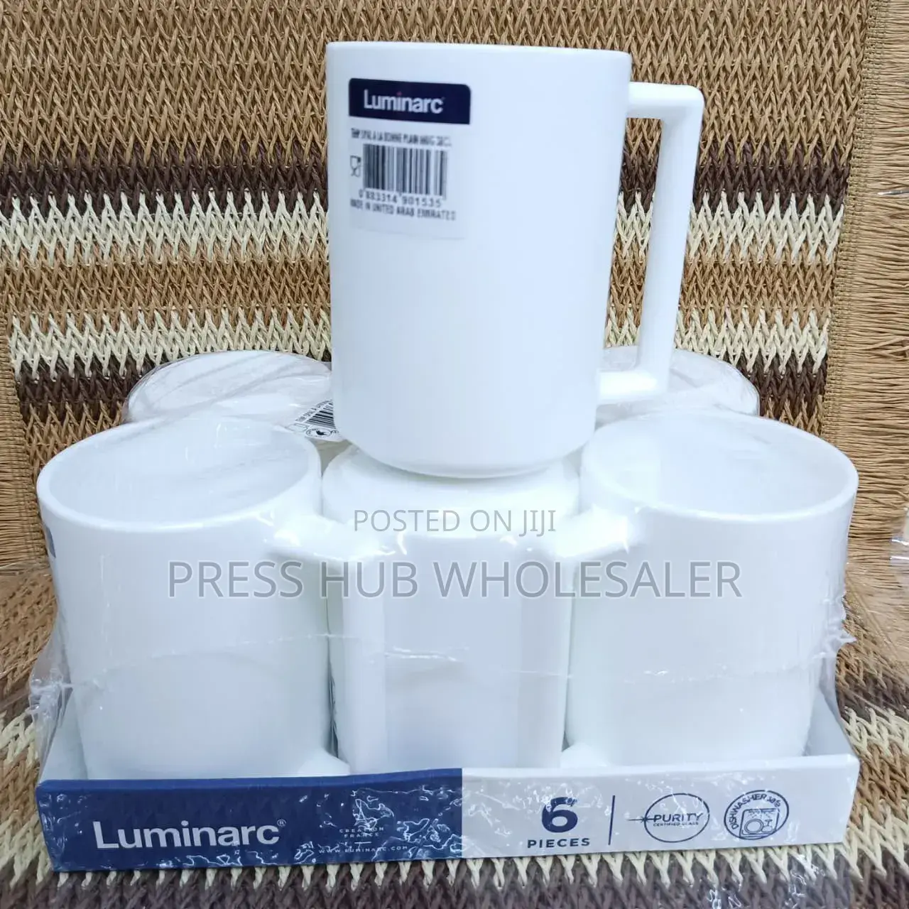Luminarc 6pc Pack White Tea Cups / Mugs (Vikombe)