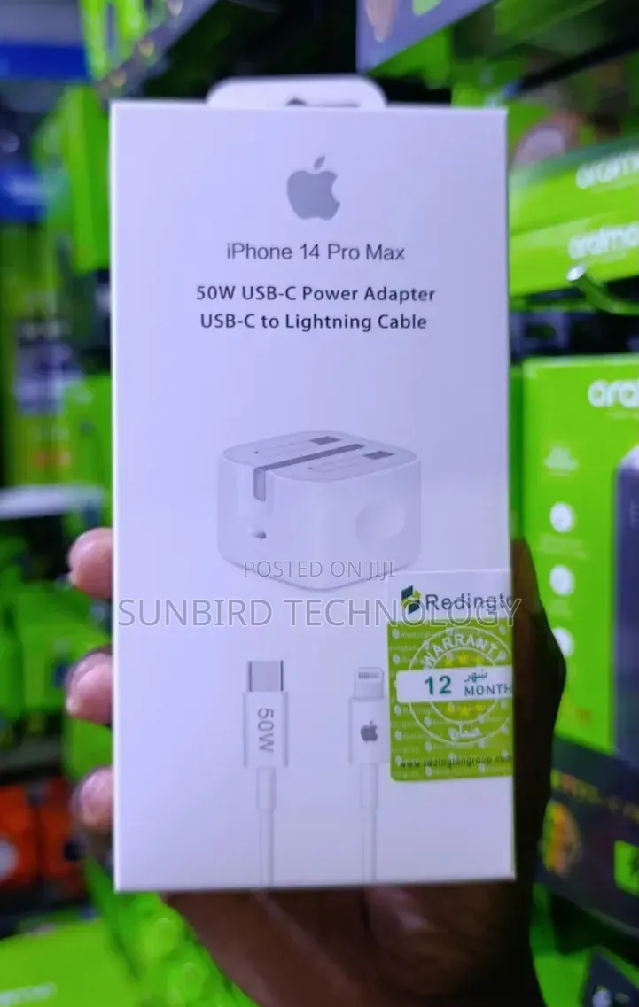 50w iPhone 14 Promax Power Adapter Usb-C to Lightning Cable