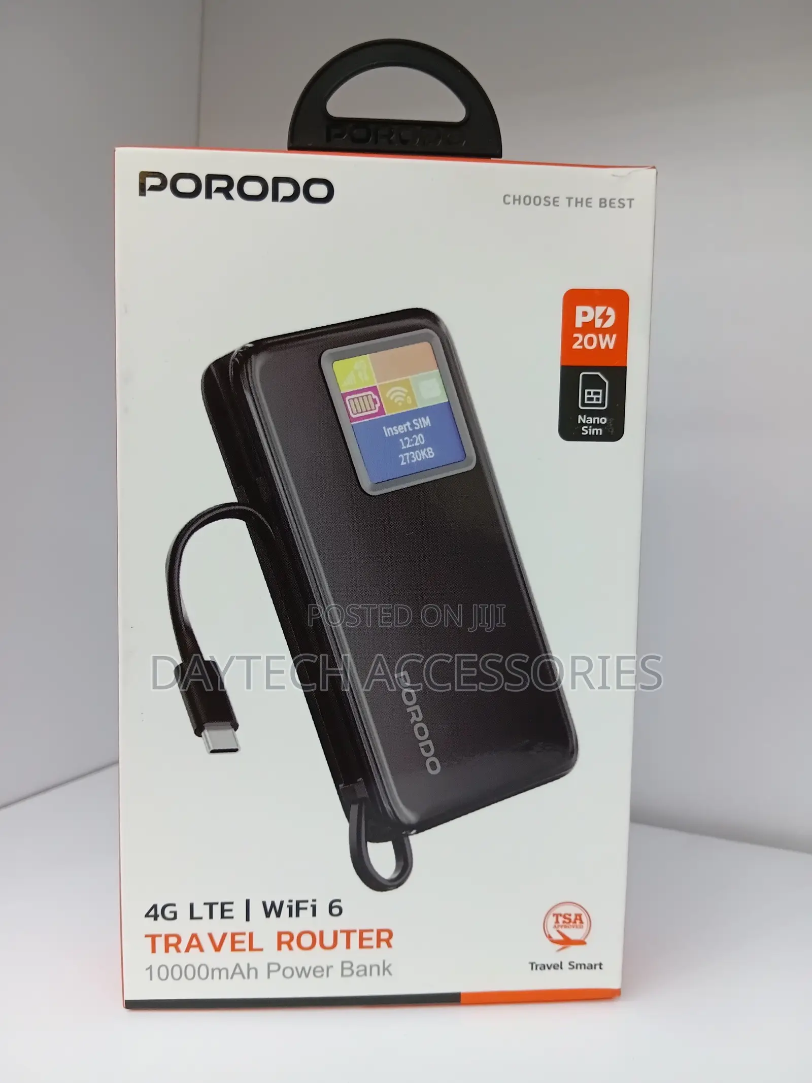 Porodo 4g Lte | Wifi 6 Pocket Router With 10000mah Power Bank | Pb087