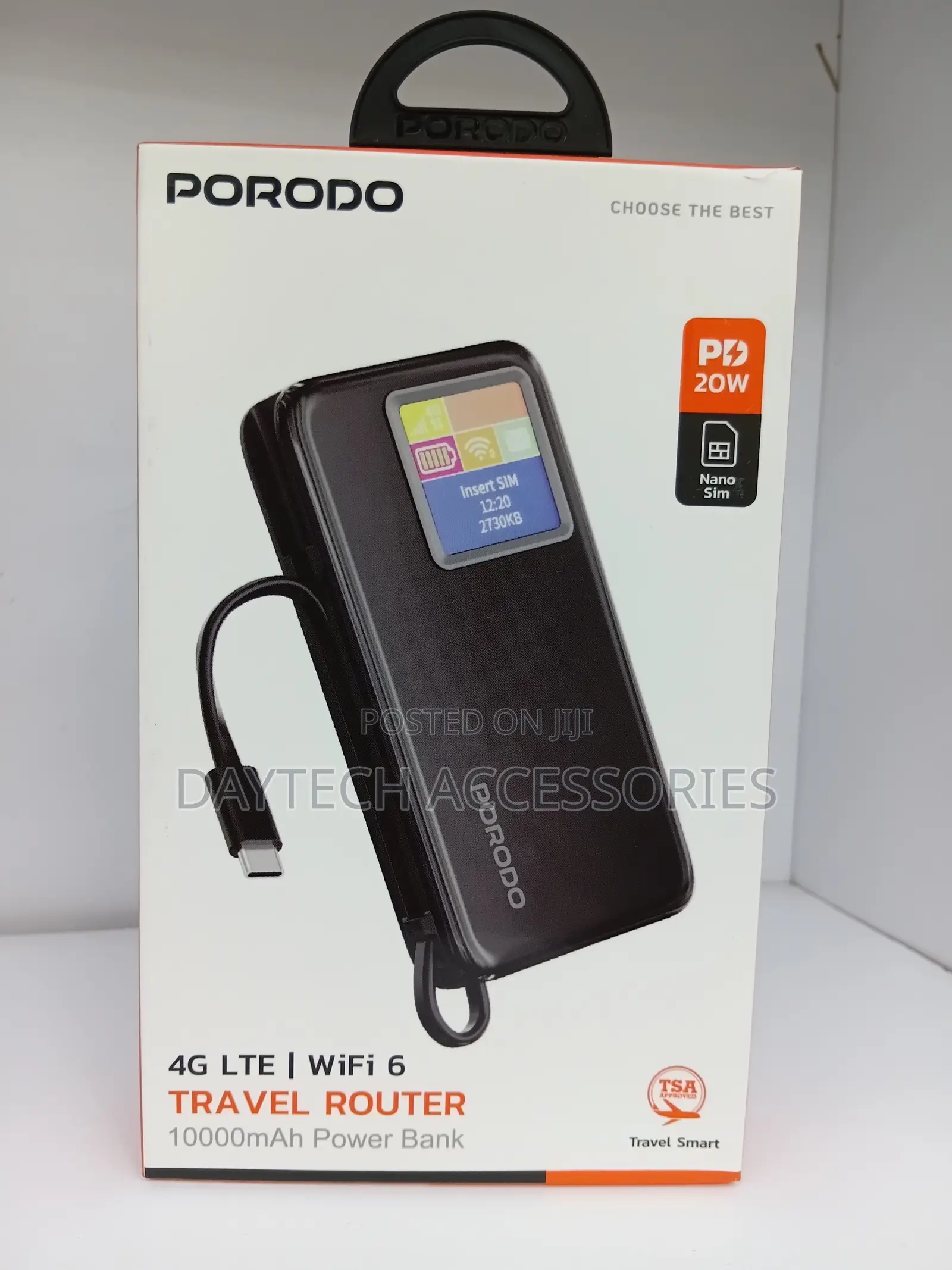 Porodo 4g Lte | Wifi 6 Pocket Router With 10000mah Power Bank | Pb087