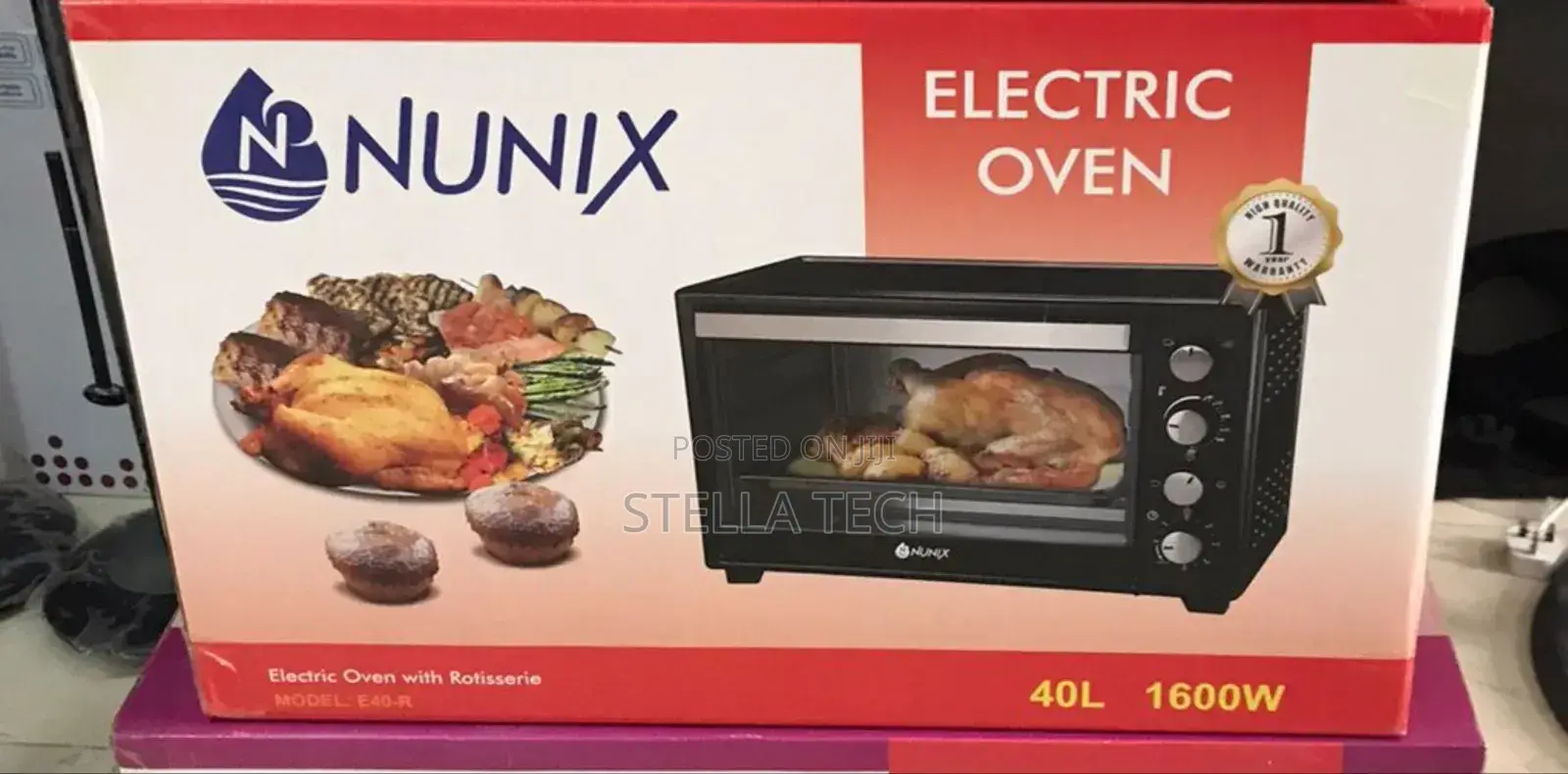 Nunix 4 Knob Settings 40 Litres Electric Rotisserie Oven