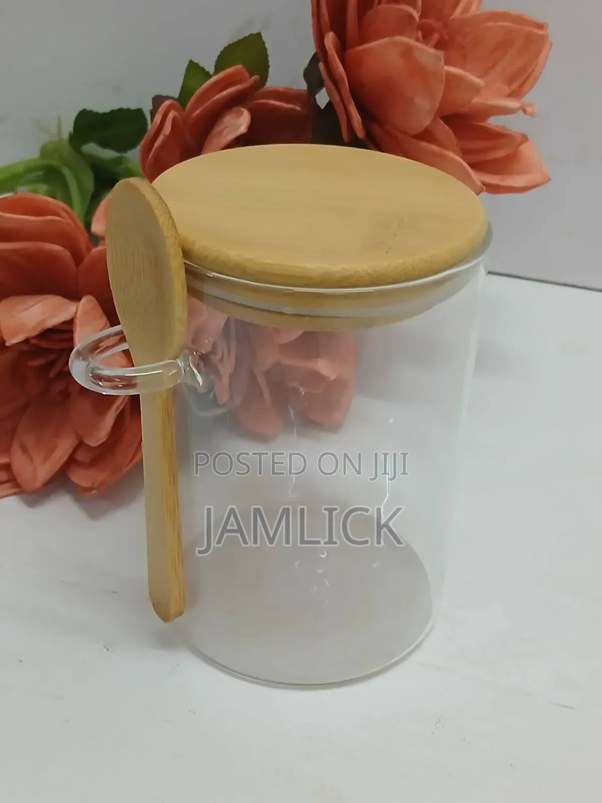 500ml Glass Storage Jar With Bamboo Lid Spoon - Bz