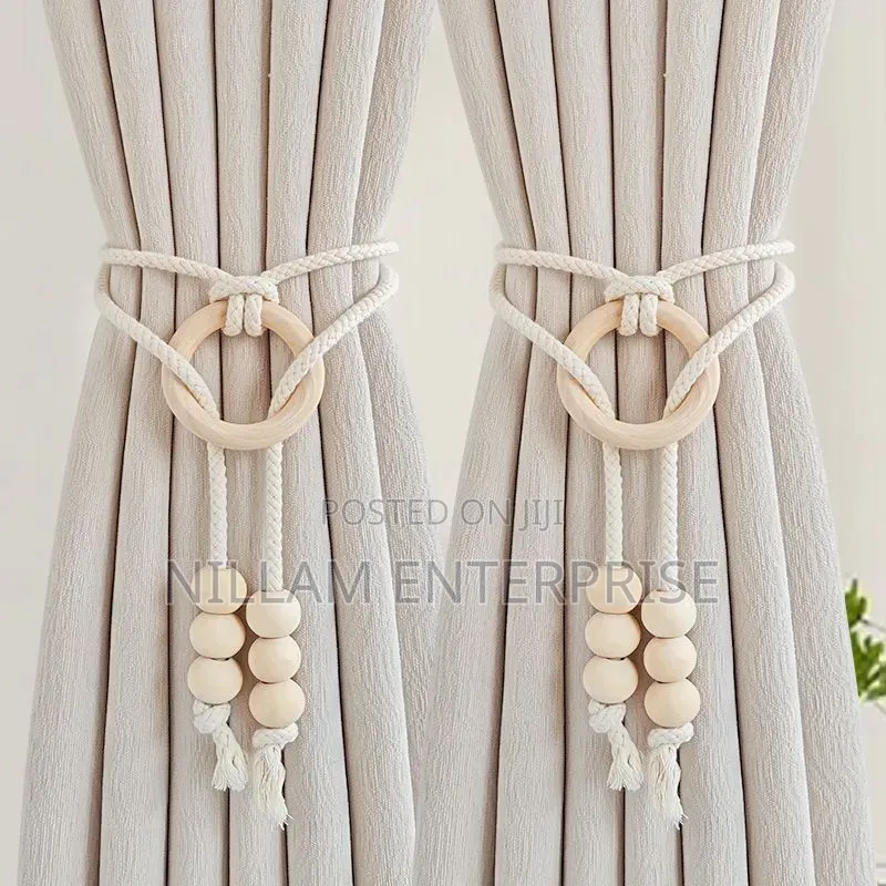 2pcs Natural Cotton Rope Curtain Tiebacks Boho Style*
