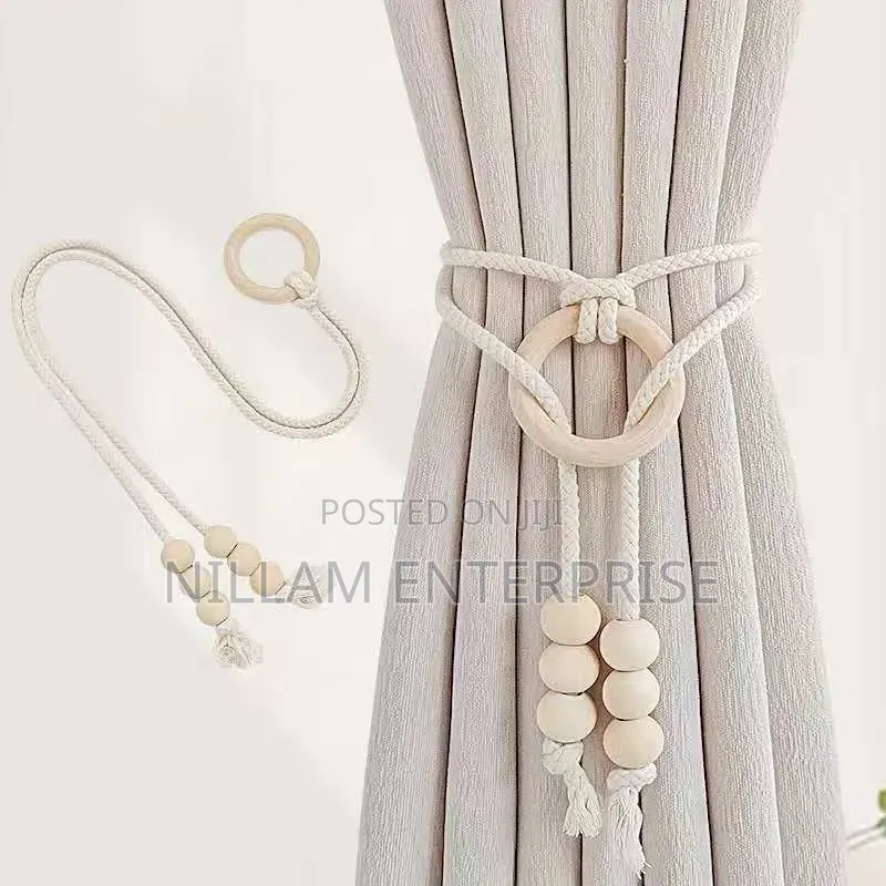 2pcs Natural Cotton Rope Curtain Tiebacks Boho Style*