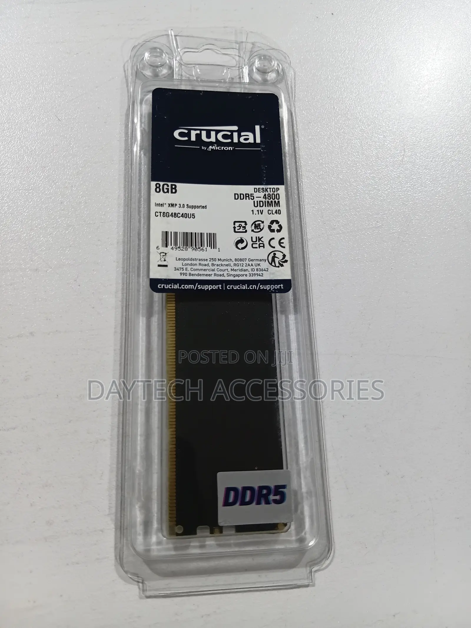 This Is a Crucial 8gb Ddr5-4800 Udimm Desktop Memory.