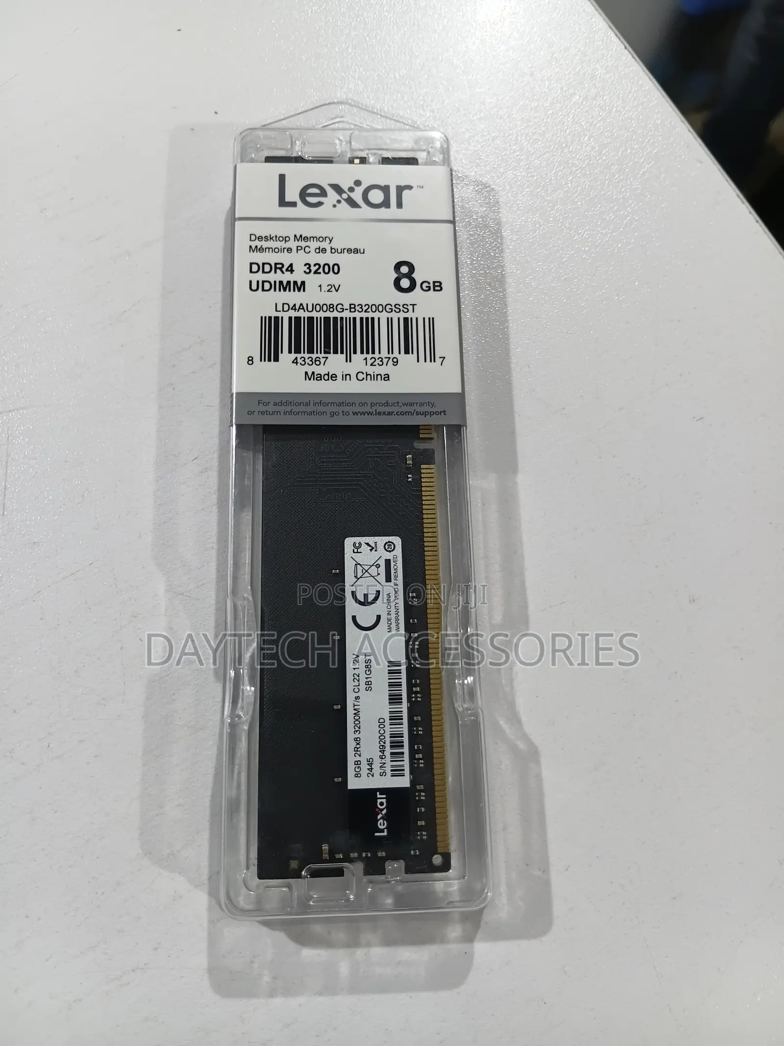 Lexar 8gb Single Ddr4 Udimm Ram 3200mt/S Cl22 288-Pin Desktop Ram