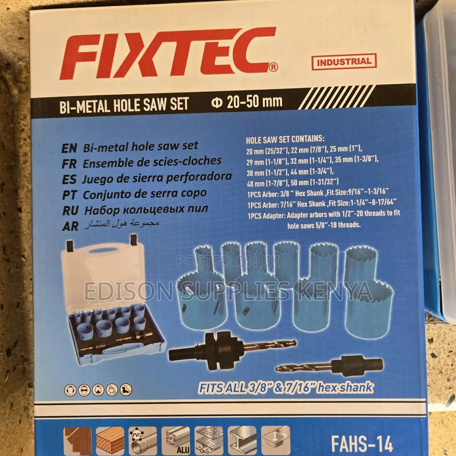 Fixtec Bi-Metal Hole Saw Set 13pcs Bi Metal Cut Holes Multipurpose
