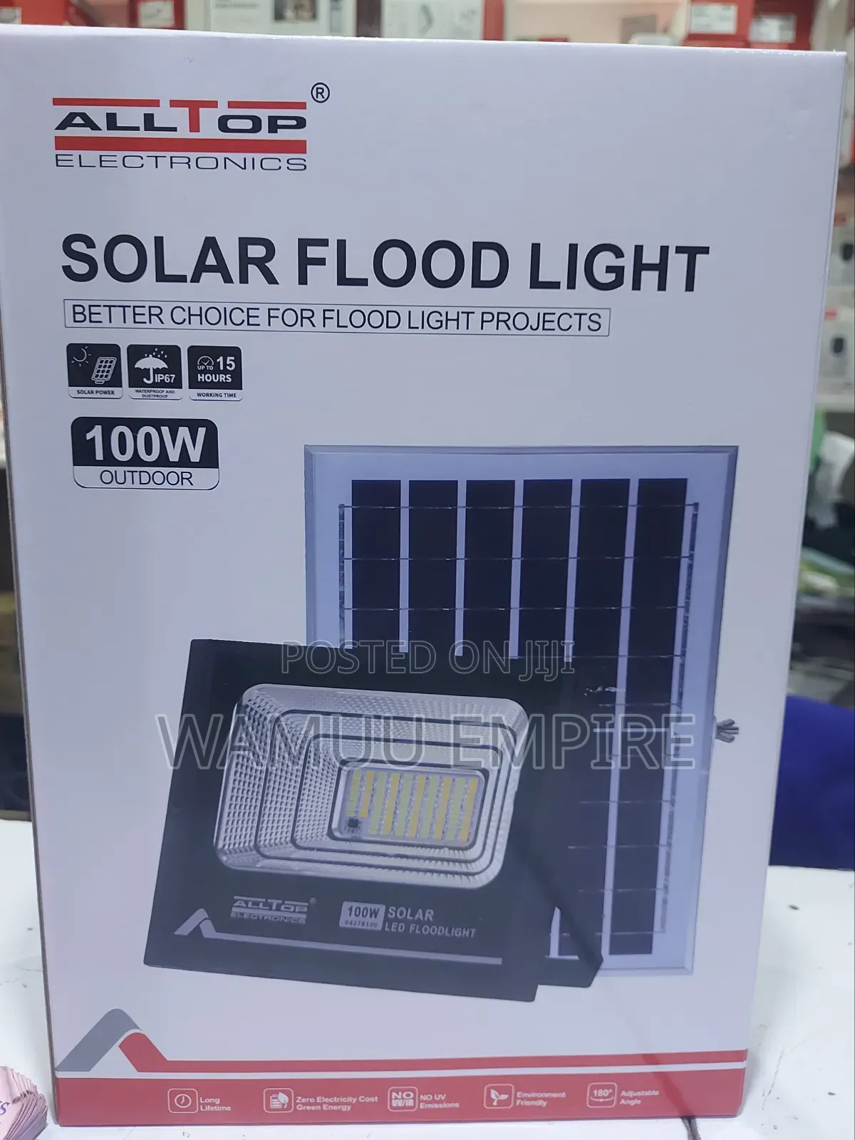 This Is an Alltop 100w Solar Flood Light