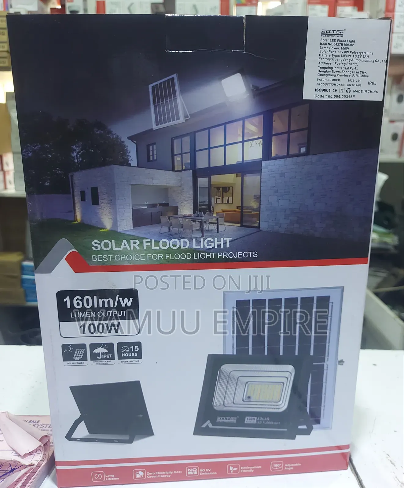 This Is an Alltop 100w Solar Flood Light