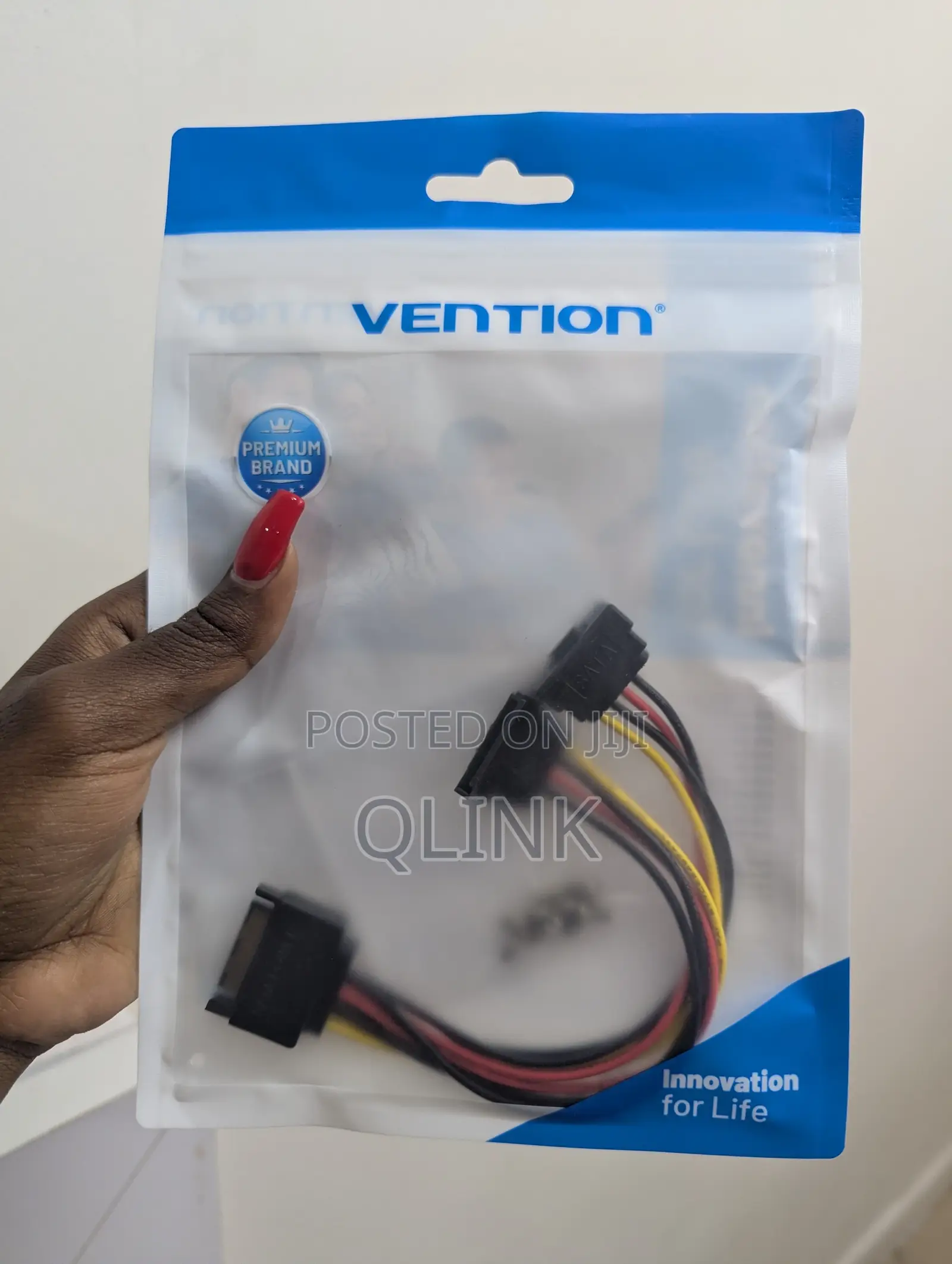 Vention Sata 15p Male To Female Power Splitter Cable 0.15m Black