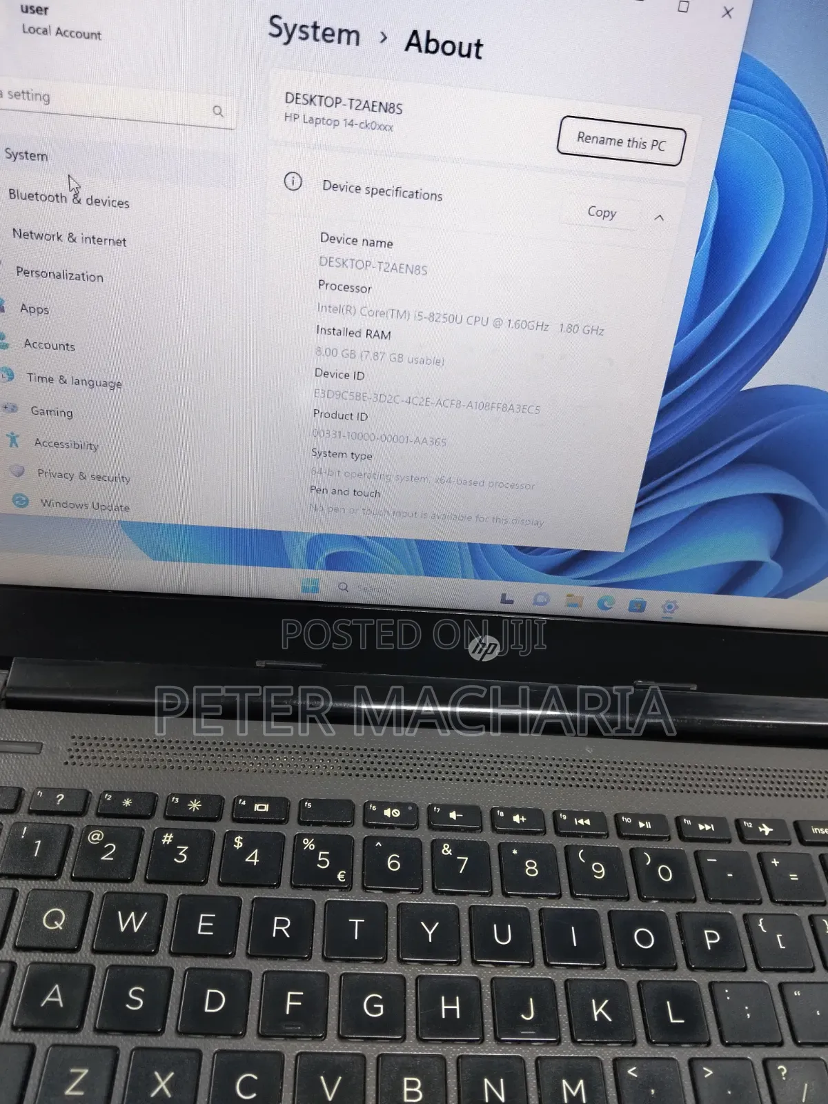 Laptop HP 240 G7 8GB Intel Core i5 HDD+SSD 256GB
